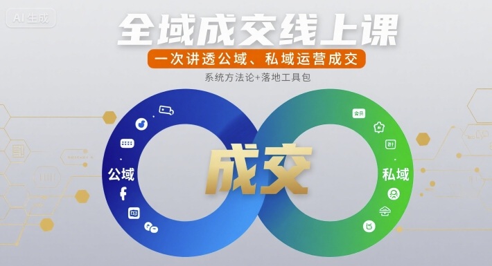 全域成交线上课，一次讲透公域、私域运营成交-皮皮网创