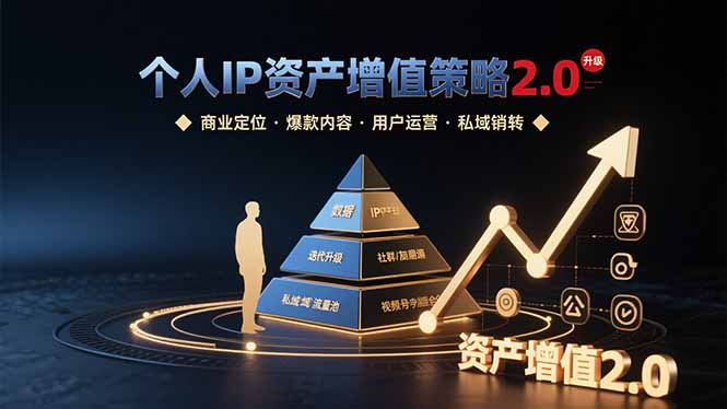 个人IP资产增值策略2.0 拆解商业定位/爆款内容/用户运营/私域销转四大模块-皮皮网创
