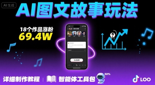 抖音爆火的ai图文故事玩法，18个作品涨粉69.4W，详细制作教程+智能体-皮皮网创