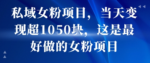 私域女粉项目，当天变现超1k，这是最好做的女粉项目，可放大操作-皮皮网创