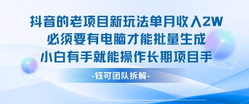 老项目新玩法单月收入2W小白有手就能操作长期项目-皮皮网创