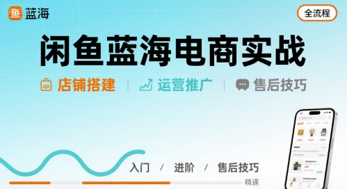 闲鱼蓝海电商实战，店铺搭建运营售后全流程-皮皮网创