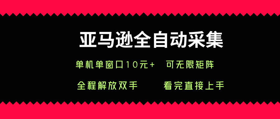 亚马逊全自动采集，单机单窗口一天10+，可无限矩阵去做【揭秘】-皮皮网创