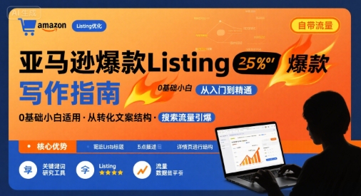 亚马逊爆款Listing写作方法，亚马逊0基础小白也能写爆款自带流量的Listing-皮皮网创