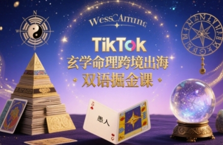TikTok玄学命理跨境出海双语掘金课，手把手教你用命理知识精准直击海外用户痛点-皮皮网创