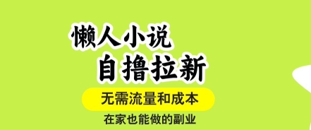 懒人小说自撸拉新，无需流量，一个账号一条作品就可以打爆收益，在家也能轻松做的副业【揭秘】-皮皮网创
