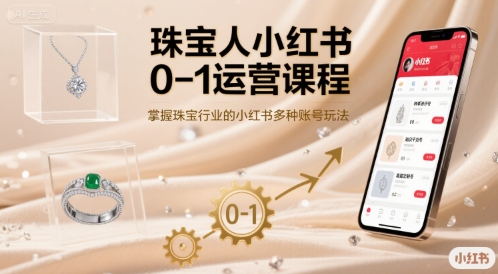 珠宝人小红书0-1运营课程，掌握珠宝行业的小红书多种账号玩法-皮皮网创