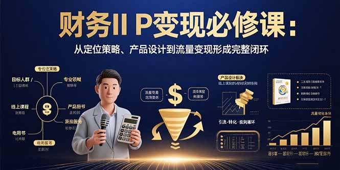 财务IP变现必修课：从定位策略、产品设计到流量变现形成完整闭环-皮皮网创