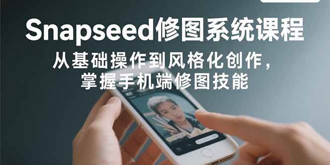 Snapseed修图系统课程：从基础操作到风格化创作，掌握手机端修图技能-皮皮网创