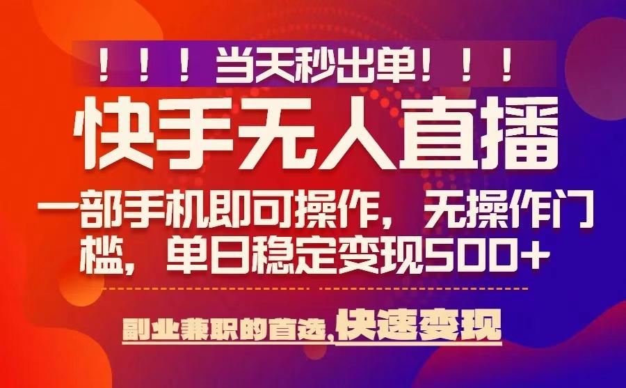 当天秒出单，无人直播最新技术，0风控，轻松日入5张+【揭秘】-皮皮网创