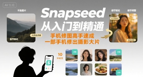 Snapseed从入门到精通，手机修图高手速成，一部手机就能修出摄影大片-皮皮网创
