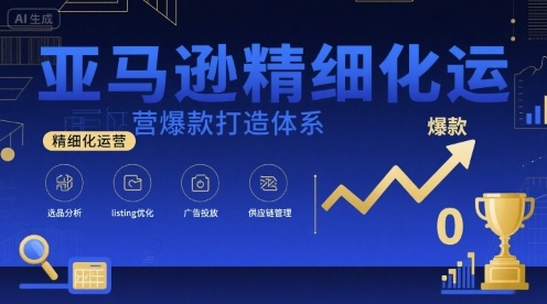 亚马逊精细化运营爆款打造体系，视频课+全套资料文档-皮皮网创