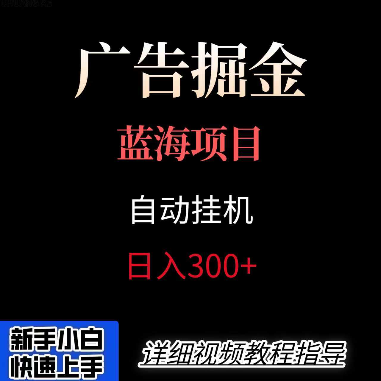 广告自动挂机掘金项目，小白轻松入手，迈出实现副业收入大于主业收入的一步-皮皮网创
