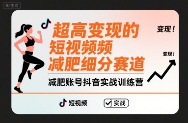 超高变现的短视频减肥细分赛道，减肥账号抖音实战训练营-皮皮网创