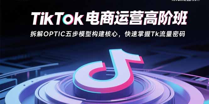 TikTok电商运营高阶班：拆解OPTIC五步模型构建核心，快速掌握Tk流量密码-皮皮网创