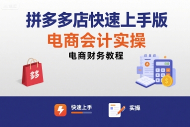 拼多多店快速上手版电商会计实操-电商财务教程-皮皮网创