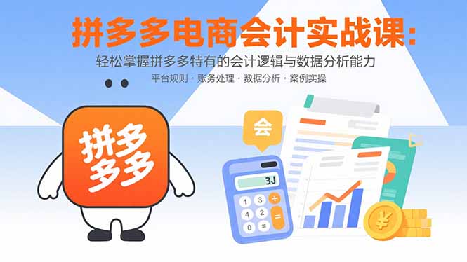 拼多多电商会计实战课：轻松掌握拼多多特有的会计逻辑与数据分析能力-皮皮网创