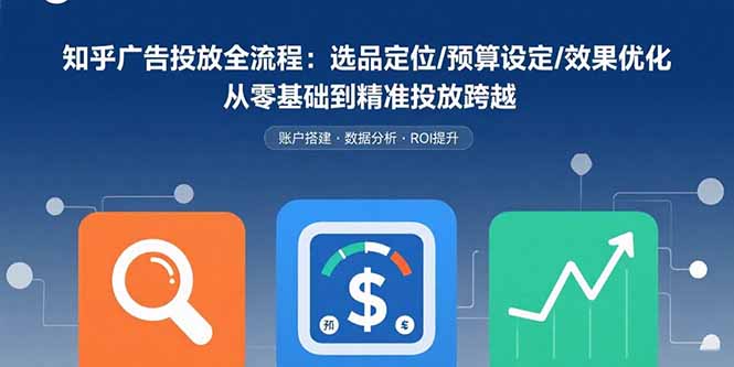 知乎广告投放全流程：选品定位/预算设定/效果优化 从零基础到精准投放跨越-皮皮网创