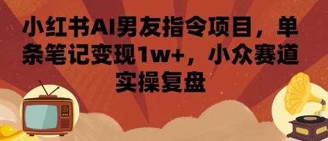 小红书AI男友指令项目，单条笔记变现1w+，小众赛道实操复盘-皮皮网创