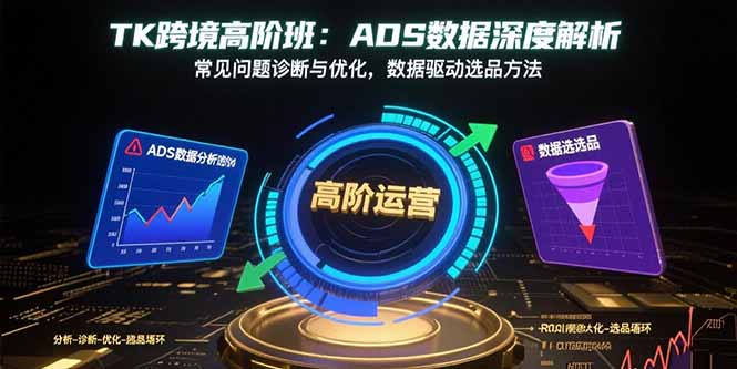 TK跨境高阶班：ADS数据深度解析，常见问题诊断与优化，数据驱动选品方法-皮皮网创