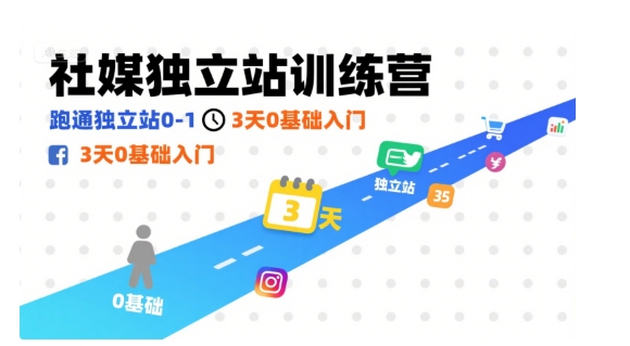 社媒独立站训练营，跑通独立站0-1，3天0基础入门-皮皮网创