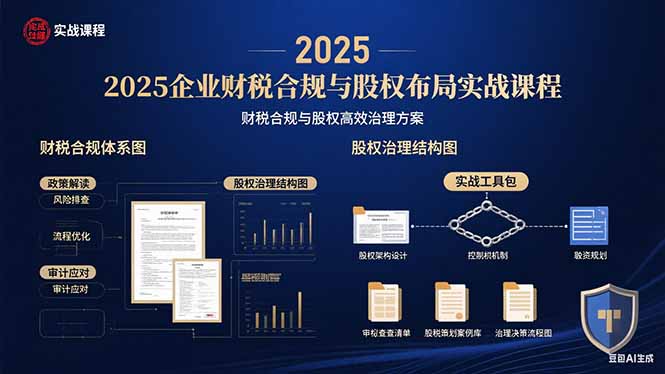 2025企业财税合规与股权布局的实战课程：财税合规与股权高效治理方案-皮皮网创