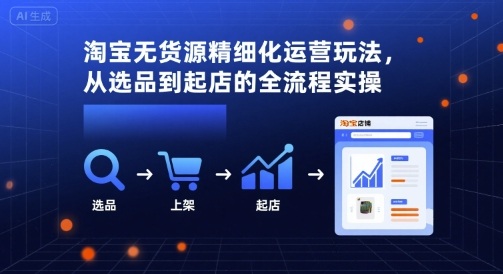 淘宝无货源精细化运营玩法，从选品到起店的全流程实操-皮皮网创