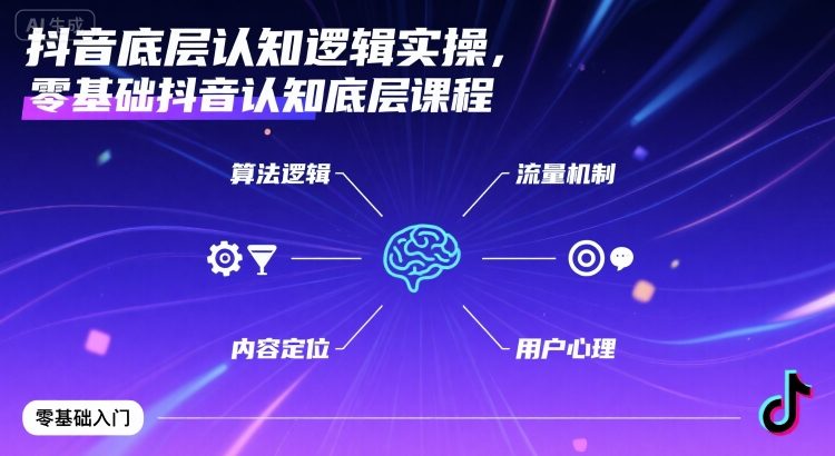 抖音底层认知逻辑实操，零基础抖音认知底层课程-皮皮网创