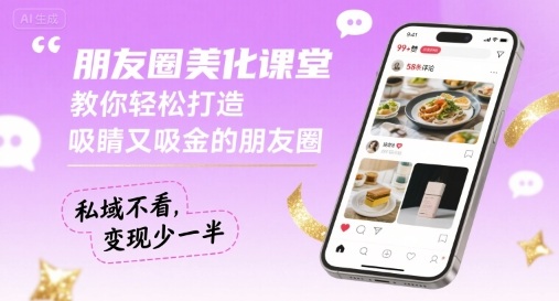 朋友圈美化课堂，教你轻松打造，吸睛又吸金的朋友圈，私域不看，变现少一半-皮皮网创