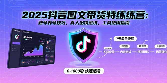 2025抖音图文带货特练营：账号养号技巧，真人出镜避坑，工具使用指南-皮皮网创