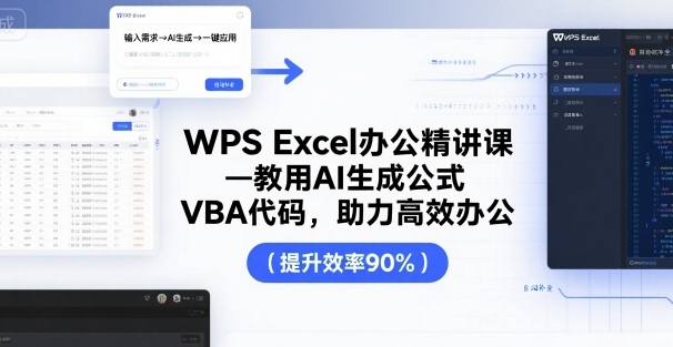 WPS Excel办公精讲课，教用 AI 生成公式，VBA 代码，助力高效办公-皮皮网创