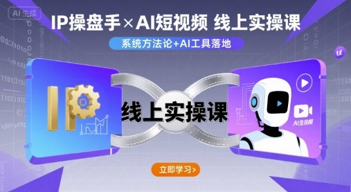 IP操盘手线上实操课，AI短视频线上课-皮皮网创