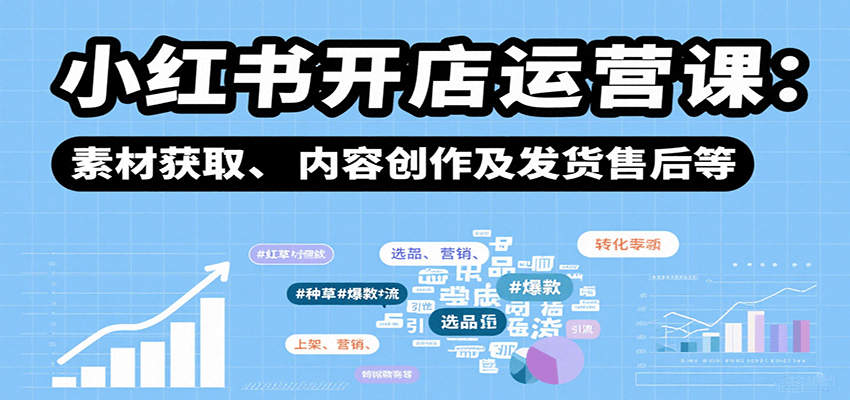 小红书开店运营课：选品、上架、营销、素材获取、内容创作及发货售后等-皮皮网创