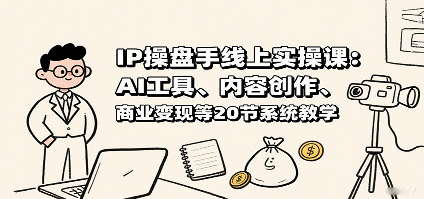 IP操盘手线上实操课：AI工具、内容创作、商业变现等20节系统教学-皮皮网创