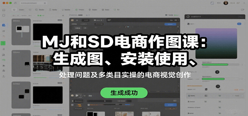 MJ和SD电商作图课：生成图、安装使用、处理问题及多类目实操的电商视觉创作-皮皮网创
