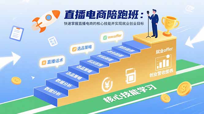 直播电商陪跑班：快速掌握直播电商的核心技能并实现就业/创业目标-皮皮网创