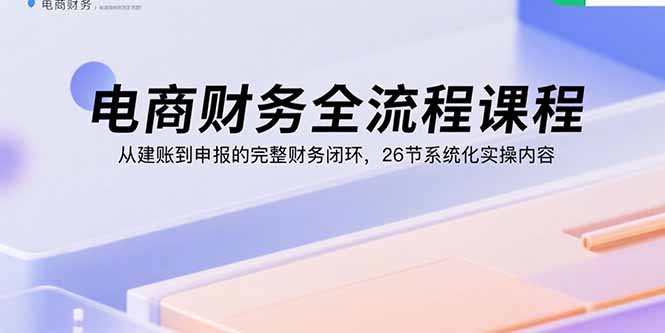电商财务全流程课程：从建账到申报的完整财务闭环，26节系统化实操内容-皮皮网创