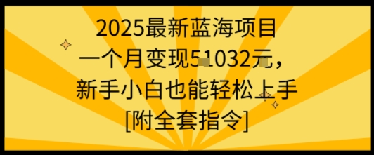 2025最新蓝海项目一个月变现1w+新手小白也能轻松上手【附全套指令】-皮皮网创