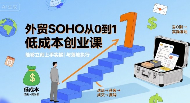 外贸SOHO从0到1低成本创业课，能够立刻上手实操与落地执行-皮皮网创