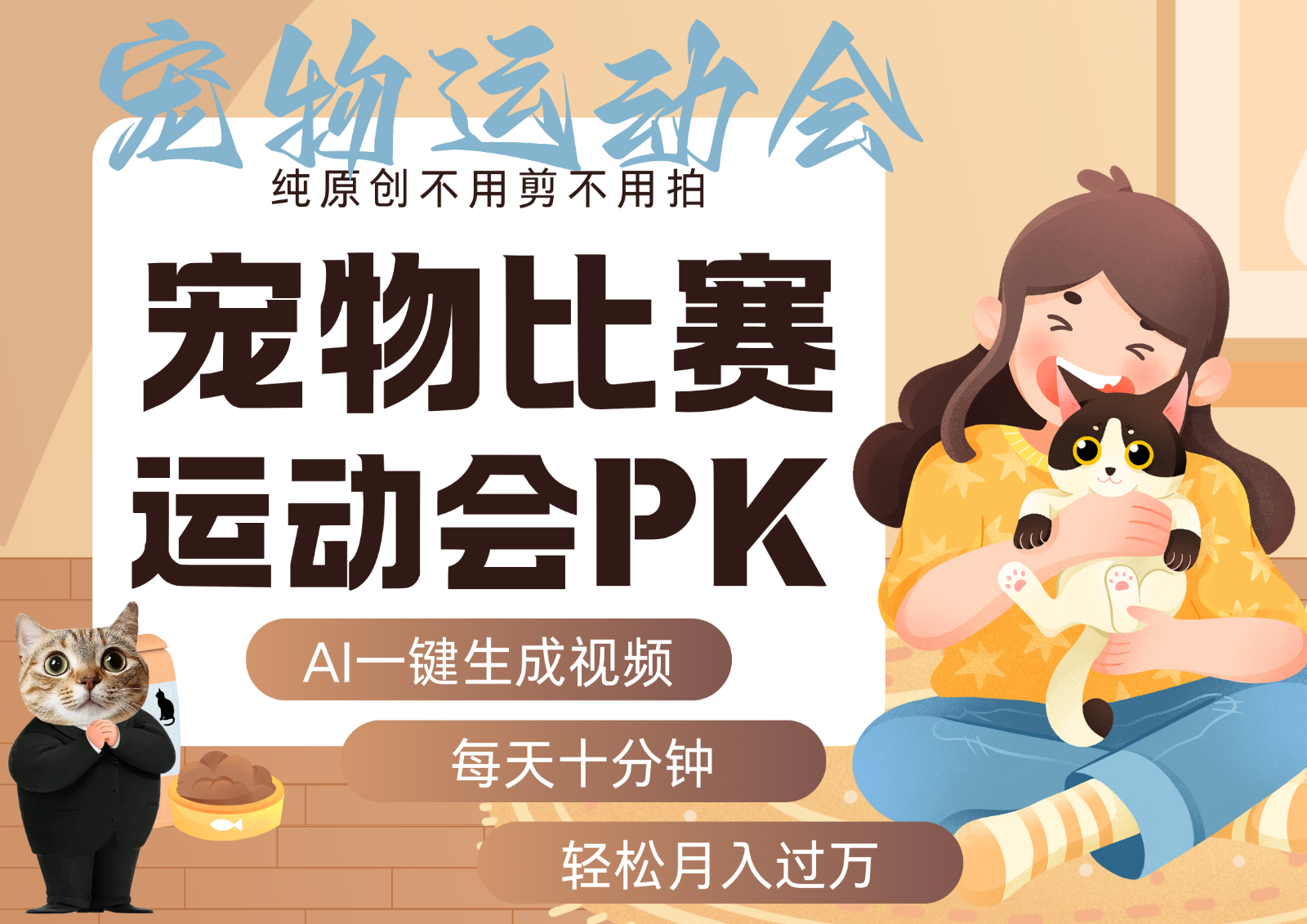 AI萌宠运动员跳水 射击 篮球 足球比赛 每天十分钟 附详细提示词文案库 代替做…-皮皮网创