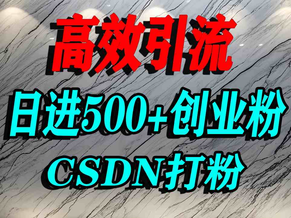 怎么打创业粉？CSDN又一个你不知道的打粉引流神秘平台，单人日引500+精准流量-皮皮网创