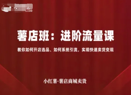 小红薯薯店商城卖货，进阶流量课，教你如何开店选品、如何系统引流，实现快速卖货变现-皮皮网创