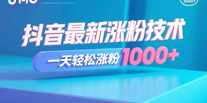 抖音最新涨粉技术，一天轻松涨粉1000+-皮皮网创