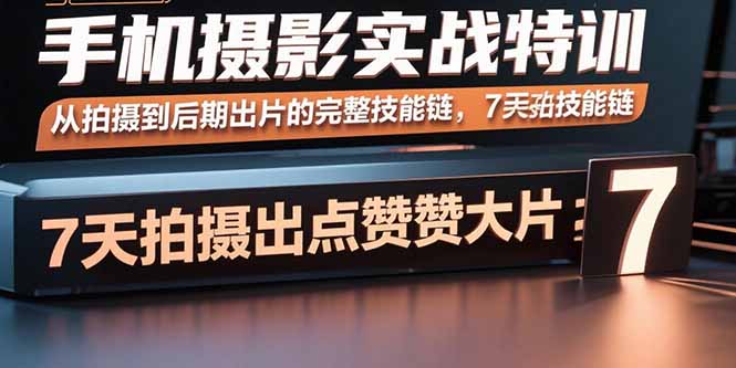 手机摄影实战特训，从拍摄到后期出片的完整技能链，7天拍出点赞大片-皮皮网创