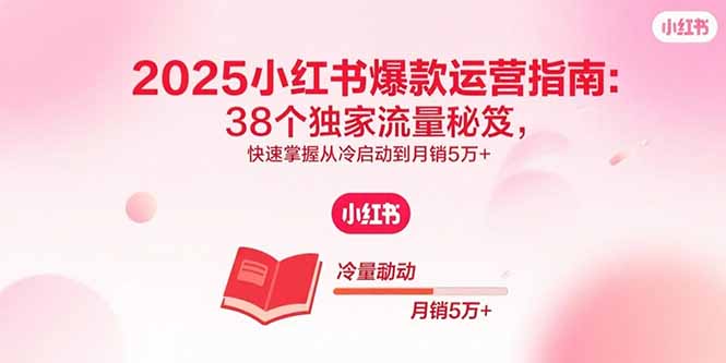 2025小红书爆款运营指南：38个独家流量秘笈，快速掌握从冷启动到月销5万+-皮皮网创