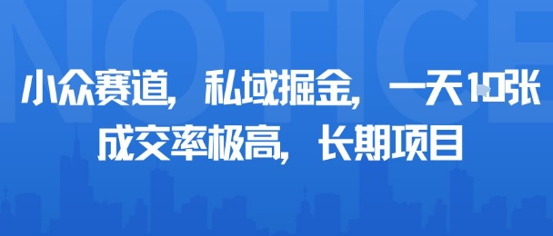 小众赛道，私域掘金，一天多张，成交率极高，长期项目-皮皮网创