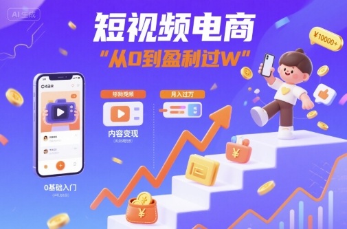 短视频电商：短视频变现从0到盈利过W-皮皮网创