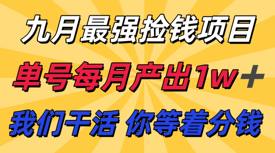 九月最强捡钱项目！ 支付宝分成代运营，我们干活，你分钱！单号月产1w+-皮皮网创