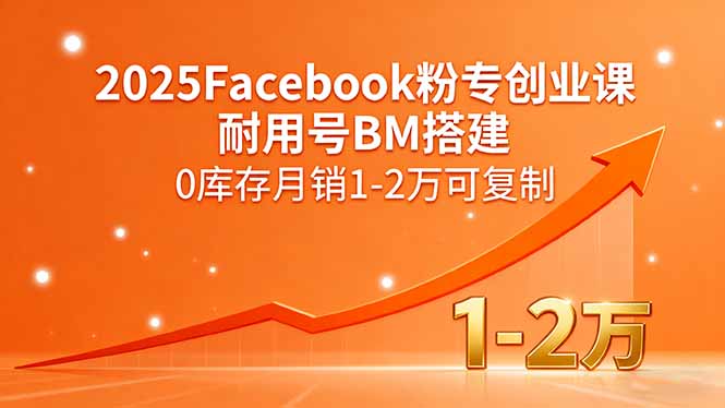 2025Facebook粉专创业课，耐用号BM搭建，0库存月销1-2万可复制-皮皮网创