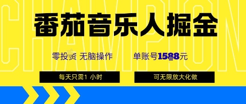 番茄音乐人掘金，单账号最高可撸1k+，可无限矩阵去做，零投入-皮皮网创